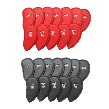 

12xGolf Club Cover Iron Putter Protective Durable Waterproof Headcover Leather Golf Club Iron Protect Hybrid Headcover