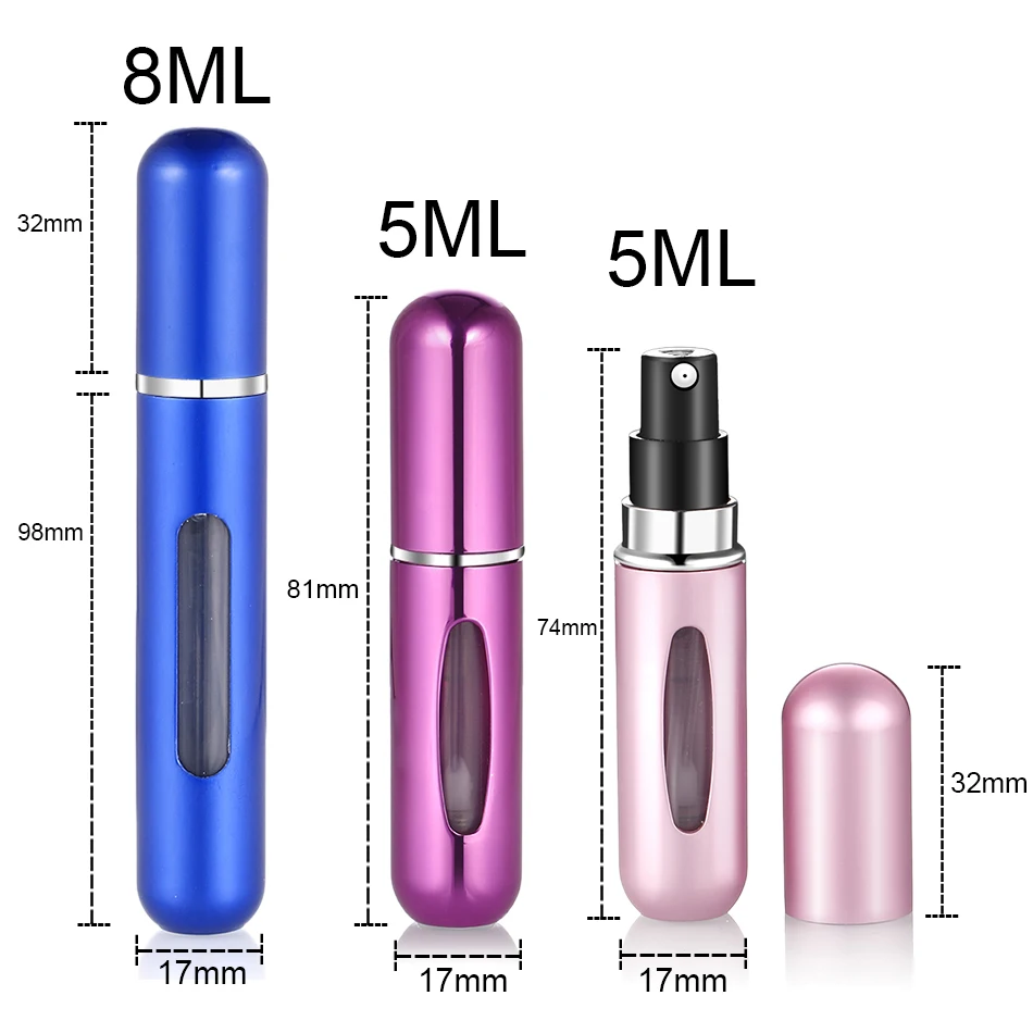 5ml 8ml Portable Mini Refillable Bottles Perfume Spray Bottle Aluminum Atomizer Spray Bottle Travel Container Perfume 3