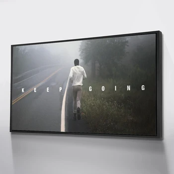 

AAHH Abstract Never Stop Keep Going Canvas Art Text Animal Canvas Painting Wall Art Picture for Home Decor