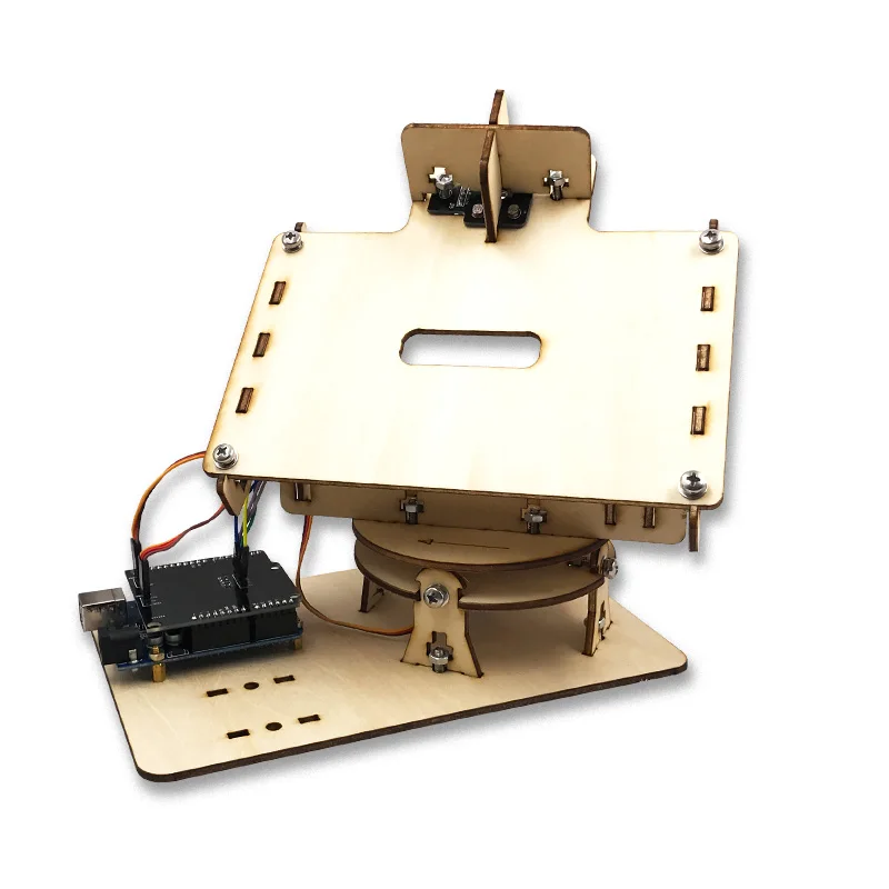 DIY de madera de doble eje luz Sensor rastreador electrónicos paquete de Material de fuente de alimentación 12V