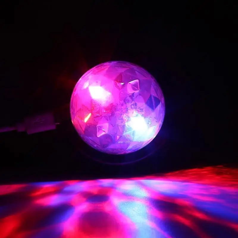 USB перезаряжаемые мини шар светящиеся RGB светодиодный свет автомобиля Музыка Звук управление Авто Интерьер атмосферная декоративная лампа