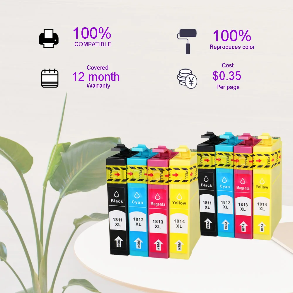 

8PK T1811 Compatible Ink cartridge For XP212/XP215/XP312/XP315/XP412/XP415/XP30/XP102/XP202/XP205/XP302/XP305/XP402/XP405 printe