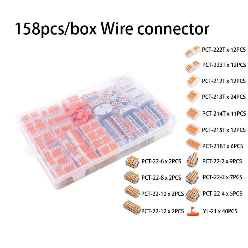 158/376 шт. смешанные PCT-412-212-218-222 компактный проводной разъем проводник клеммный блок быстрые разъемы DIY вы SPL-2 3