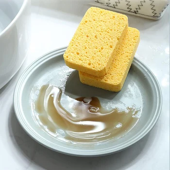 

4Pcs Magic Clean Eraser Kitchen Wood Pulp Fiber Sponge Home Dish Washing Sponge Decontamination Dishwashing Cleaning Brush Tool