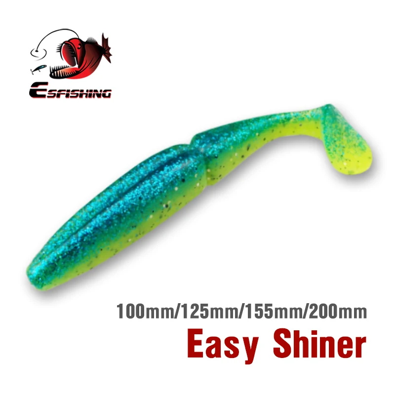 KESFISHING Easy shiner 100 мм 125 155 рыболовные приманки Мягкая приманка для джиггинга Большая