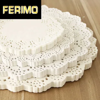 

6.5inch White Paper Doilies Party Wedding Christmas Table Cake Pad Doily 100pcs Disposable Paper Doily