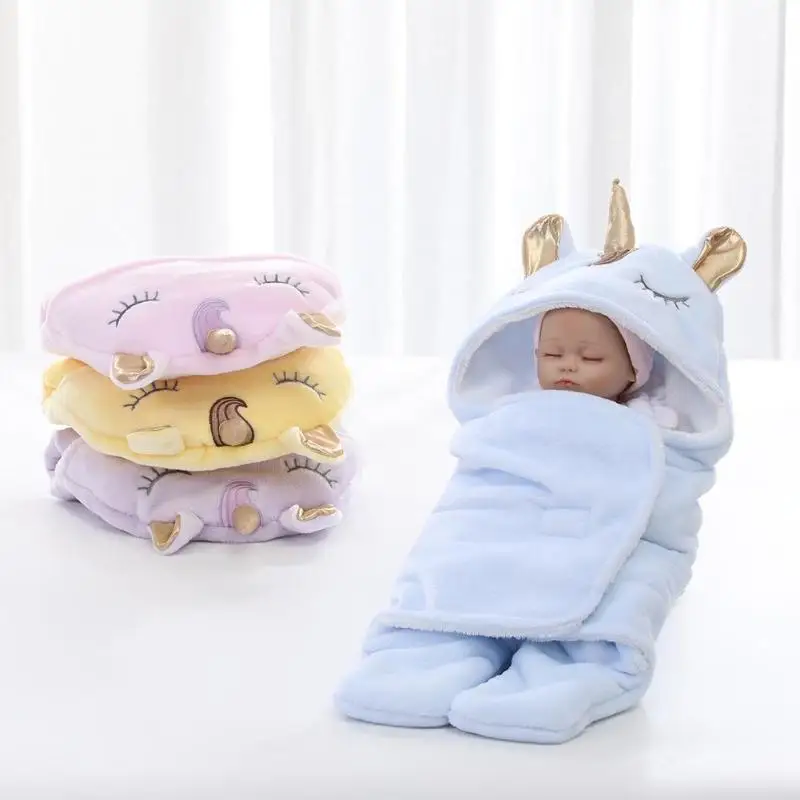 Спальный мешок для новорожденных коралловый бархат Пеленальное Одеяло мультфильм спальный комплект для младенца коляски кровать одеяло