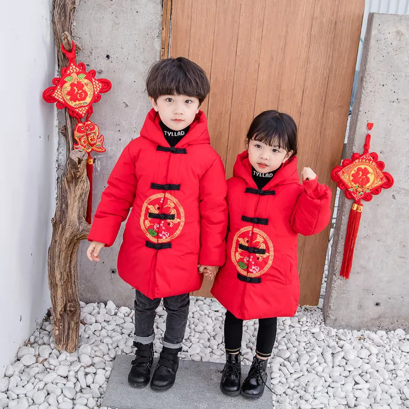 Winter Girls Warm Jacket Boy Kids New Year Outerwear Children Clothing Autumn Baby Girl Boys Cute Jacket Hooded Coats 1-11T