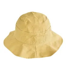 Модная Рыбацкая шляпа летняя Женская Повседневная однотонная широкополая флоппи Складная летняя хлопковая шляпа Женские Пляжные шапки YL5