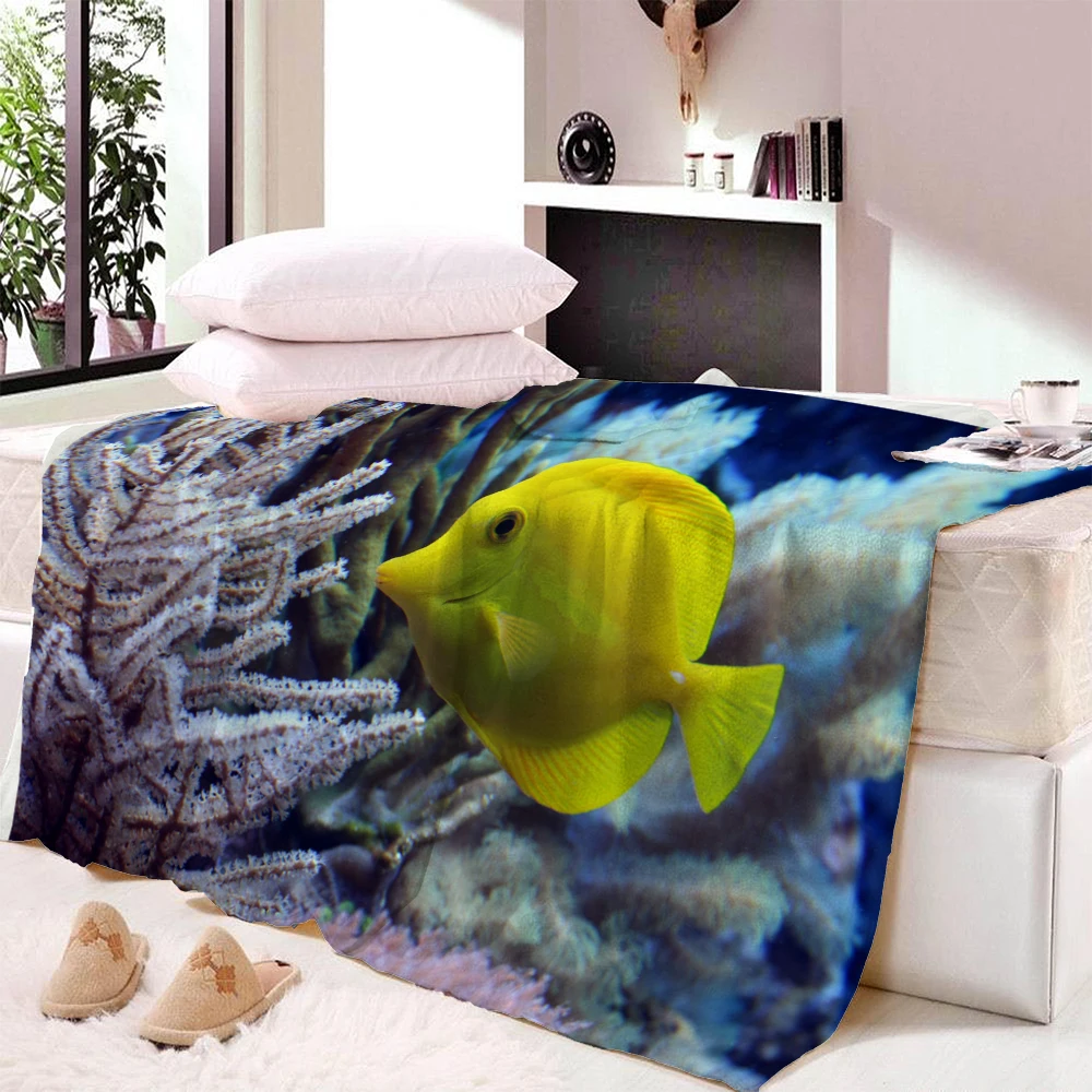 Striped Fish Blanket Keep Warm Soft Comfortable Deep Blue Lovely Animals Cute Style Underwater World Blanket Blankets Aliexpress Striped Fish Blanket Keep Warm Soft Comfortable Deep Blue Lovely Animals Cute Style Underwater World Blanket Blankets Aliexpress