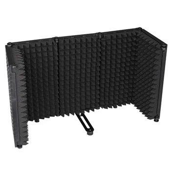

ABS Microphone Isolation Shield Windscreen Adjustable Angle Easy Install Foldable Portable Desktop Noise Reduction Soundproof
