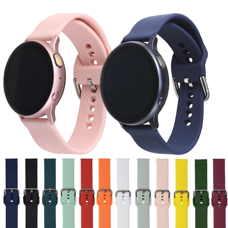 Correa de silicona para Samsung Galaxy Watch 3 Active 2, pulsera deportiva de 20mm y 22mm para Huawei GT 2E GT2 GT2E Pro Amazfit Pace BIP de 46mm