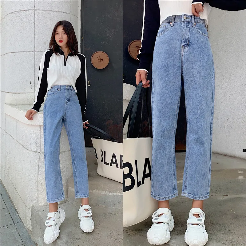 korean fashion high waisted jeans