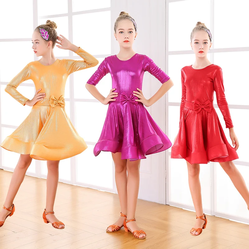 

Children Dance Modern Skirt Latin Perfromance Costumes Girls Dance Rumba & Chacha Competition Dress Practice Clothes D0005