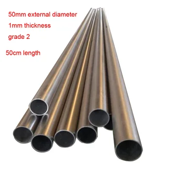 

50mm od grade 2 Car exhaust pipe refit titanium alloy pipe Thin-wall titanium tube ti tailpipe Automobile exhaust modification
