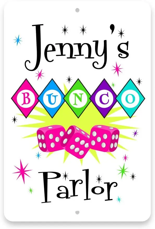 Personalized Bunco Parlor Metal Room Sign