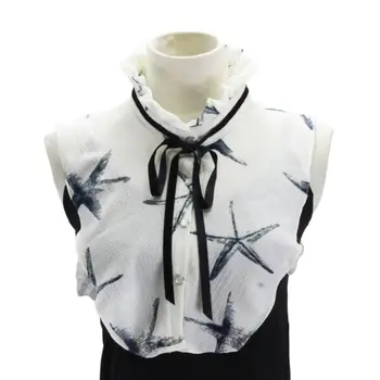

2020 Pleated Ruffles Stand Fake Collar Starfish Bowtie Half-shirt Necklace Choker