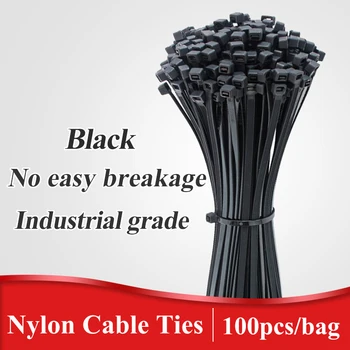 

100pcs/bag Assorted Self-locking Nylon Cable Ties Wire Wrap Zip Ties Fastening Strap Cable-Tie-Set Self-Locking Plastic Tie