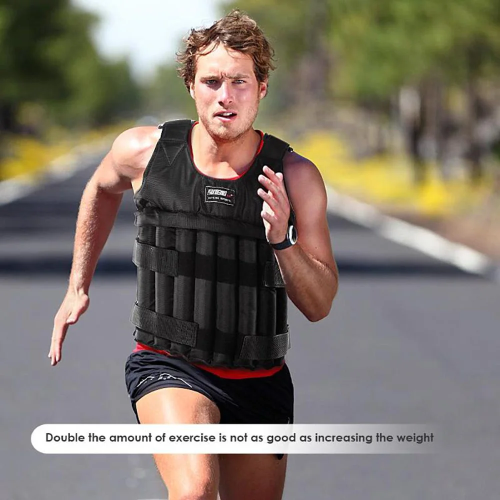 20kg 50kg Loading Weighted Vest Adjustable Exercise Training Fitness Jacket Gym Workout Boxing Vest Fitness Waistcoat weighted vest