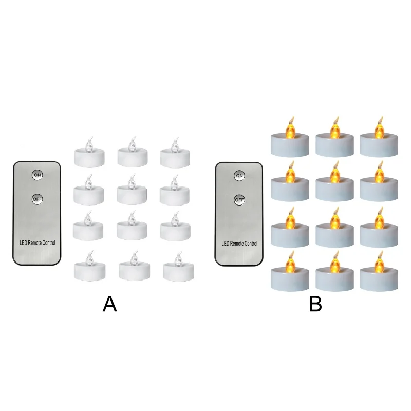 Светодиодный беспламенный чайный светильник с дистанционным управлением, электронные свечи для украшения праздника, свадьбы
