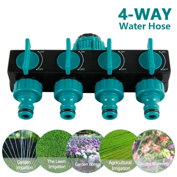 

1/2 In Hose Fittings Pipe Connector Irrigation Set Garden Irrigation 4-way Tap Hose Splitter Garden Drip Quick Thread Adaptor