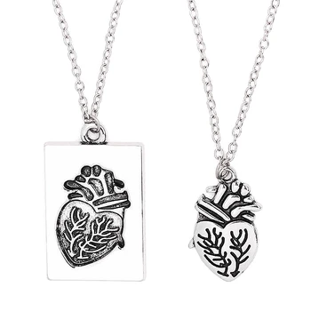 

6pcs/lots Hot Sell Heart dirty pendant Necklaces European and American fashion personality couple alloy Necklaces T-154