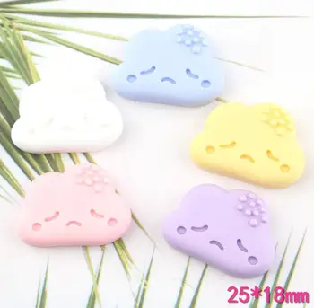 

kawaii flat back resin smile white cloud for Scrapbooking Craft Cabochon For Hair Cellphone Decoration