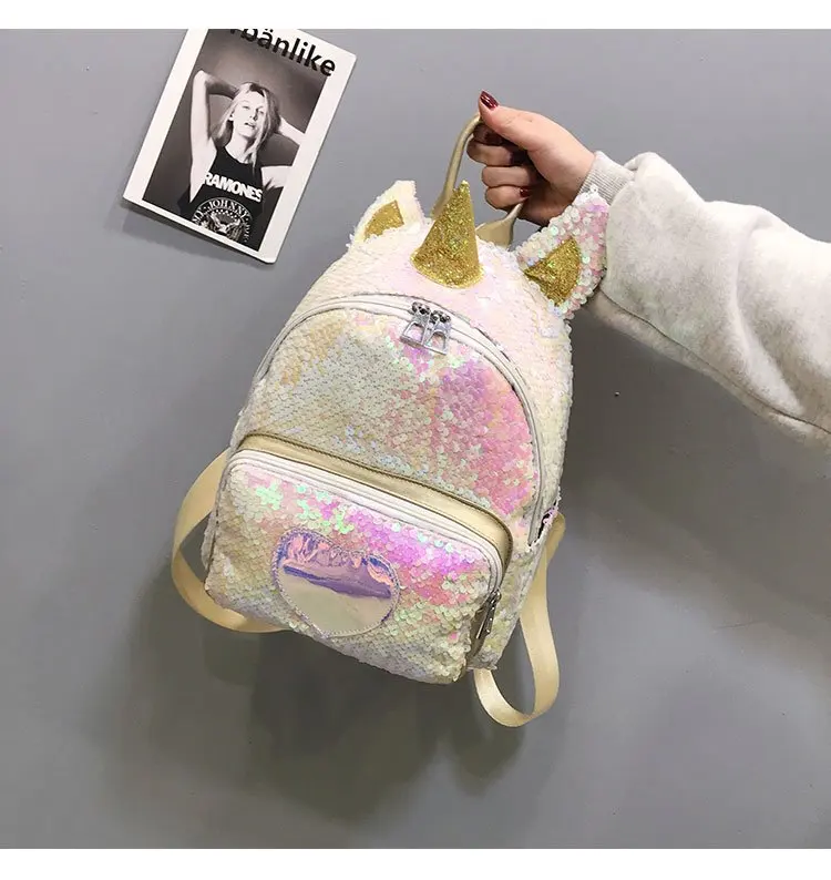 

2019 Autumn All New Style Unicorn Backpack Trend Sequin Backpack Fashion Casual Ad Pack