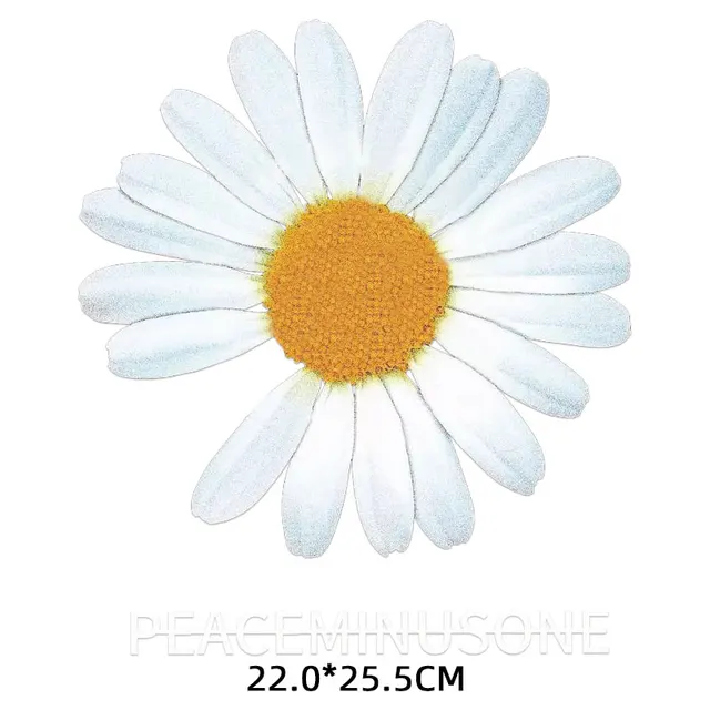 Flower Patch Iron-on Transfers for Clothing Thermoadhesive Patches Daisy Stickers Diy Flex Fusible Transfer Appliques Stripes 0216