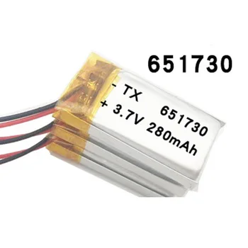 

3.7v lithium polymer battery 651730 280MAH small toys MP3 MP4 GPS navigation mobile power