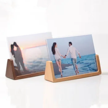 

Exquisite European Style Wood Photo Frame HD Acrylic Material Creative U-shaped Fashion Home Desktop Decor Photo Frame 6/7 Inch