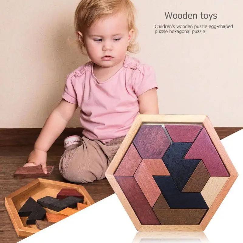 Деревянные настольные Пазлы обучающие игры Игрушки Tangram для взрослых детей