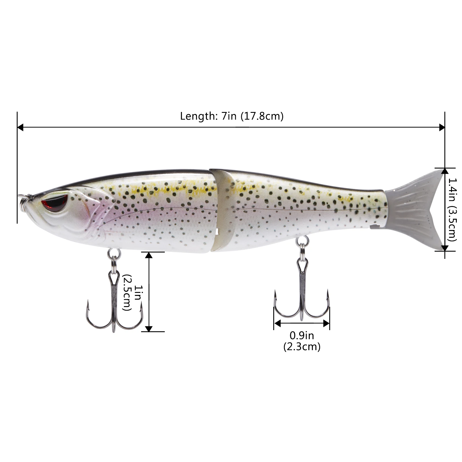 Bassdash Swimbaits Pike Trout Glide Baits Minnow Hard Bass Fishing Lure  17.8cm/62.5g 11.5cm/18.4g