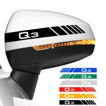 

2pcs Sticker Auto Rearview Mirror Side Decal Stripe DIY Car Body Decals Car Styling for Audi Q3 Q5 Q7 A4 B6 B7
