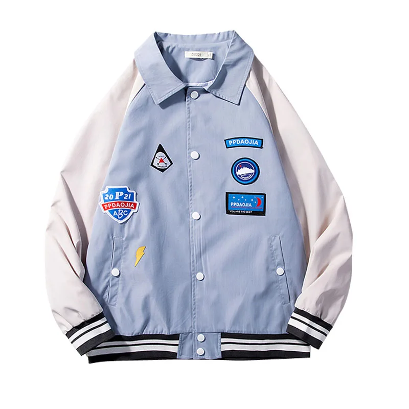 

Популярная уличная ретро-куртка с вышивкой бейсбольная униформа для мужчин и женщин модный бренд хип-хоп свободная дикая повседневная искусственная Мужская