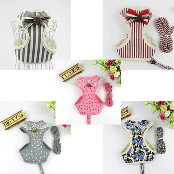 

1pcs Funny And Lovely Style Striped Pattern Pet Dog Chest Strap Stripe Tie Neck Chest Belt Soft And Comfortable Vest Cute Bow