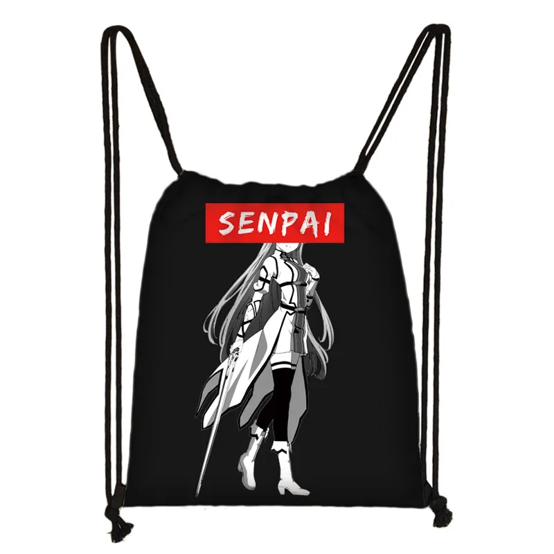 Sugoi Senpai аниме Waifu печать шнурок Сумка для женщин Дорожные сумки boku no hero сумка для хранения мужской рюкзак подростковые сумки на плечо - Цвет: skd-sugoi04
