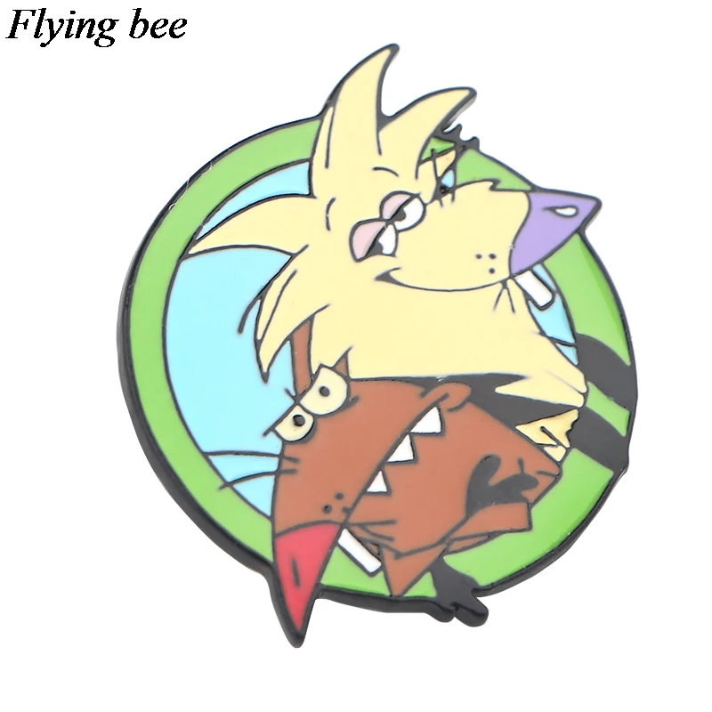 Flyingbee сердитый Бобр брошь эмаль булавки для женщин мужчин значок для рюкзака шапка личность булавка Шарм ювелирные изделия X0760