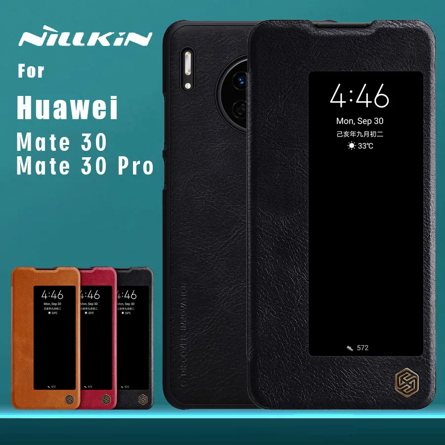 

for Huawei Mate 30 30 Pro Case NILLKIN Flip Leather Case with Smart windows Back Cover for Huawei Mate 30 30 Pro Phone Case