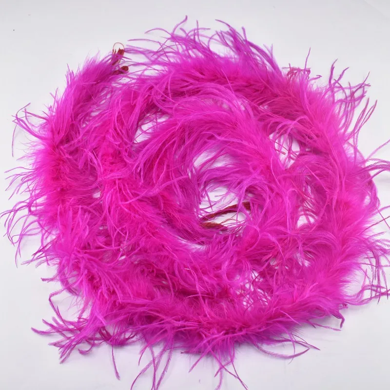 Dyed Colorful Ostrich Feather Boa Real Ostrich Feathers Trim for Wedding  Party Clothing Craft Decoration Accessories 2 Meters