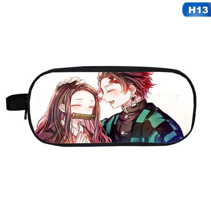 Аниме Demon Slayer: Kimetsu no Yaiba чехол-карандаш косметичка мультипликационная Студенческая многофункциональная откидная канцелярская сумка в подарок