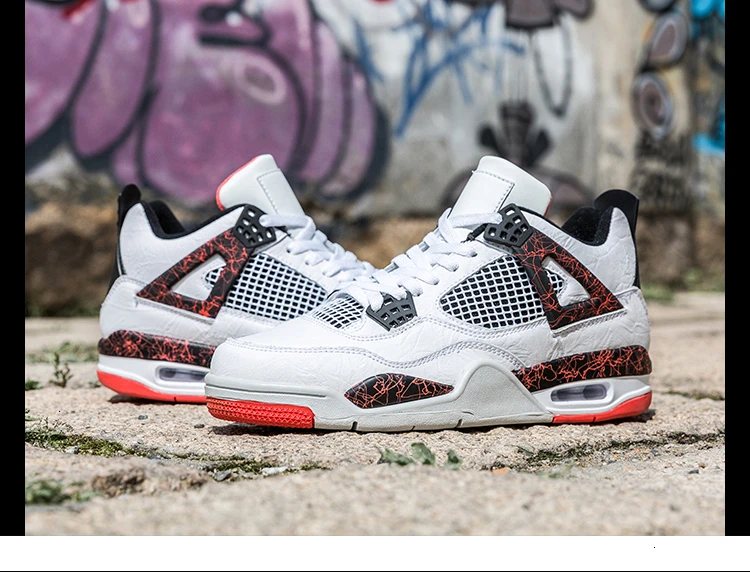 Мужские баскетбольные кроссовки NIKE AIR JORDAN 4, Нескользящие, износостойкие, с воздушной подушкой AJ4, мужские спортивные кроссовки#308497-116