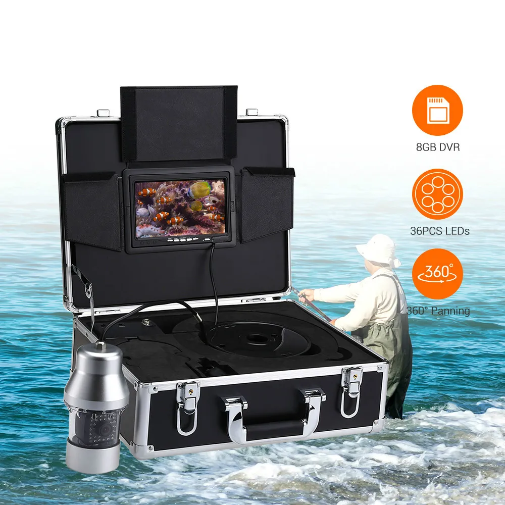 

20M 360 Degree Underwater Fishing Camera Professional Fish Finder 36PCS Infrared White LED 8GB DVR Video Recording Fishing CAM