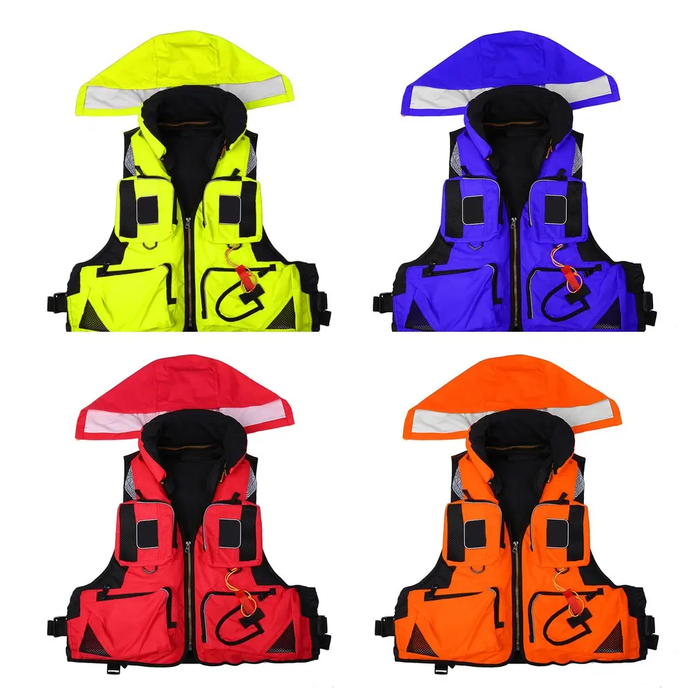 Мульти-сумки привлекательные негабаритные Плавучие Спасательные Жилеты светоотражающие полосы съемный колпачок дышащий спасательный жилет