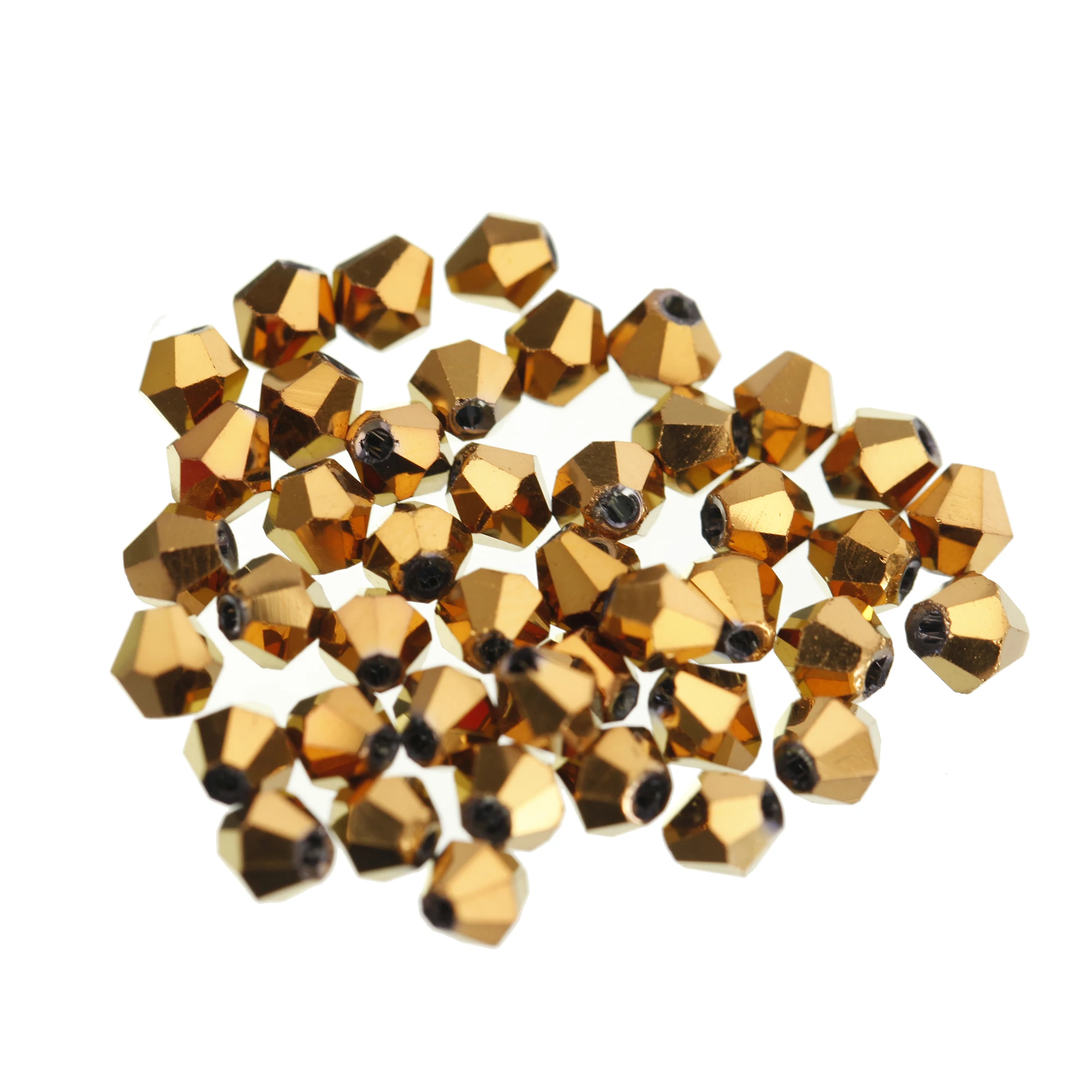 100 шт 4 мм бусины-разделители для сережек, ожерелий, браслетов, рукоделия, ювелирных изделий, стеклянных бусин, Рождественский Декор - Цвет: Gold