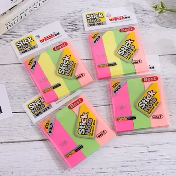 

Creative fluorescent sticky notes multicolor sticky notes stickers set solid color daily free heart tag stickers