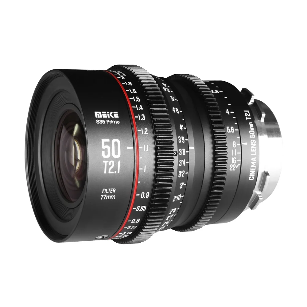 Meike 50Mm T2.1 S35 Obiettivo Grandangolare Prime Cinema Con Messa A Fuoco Manuale Per Videocamera Canon Pl Mount / S35 Cine
