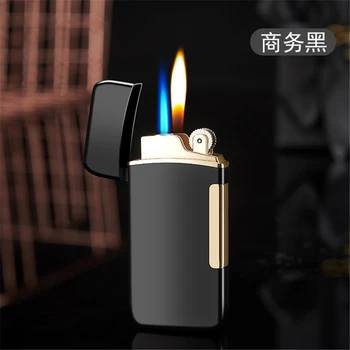 

New Double Fire Red Flame&torch Flame Refillable Direct Impact Windproof Metal Gas Cigarette &cigar Lighters