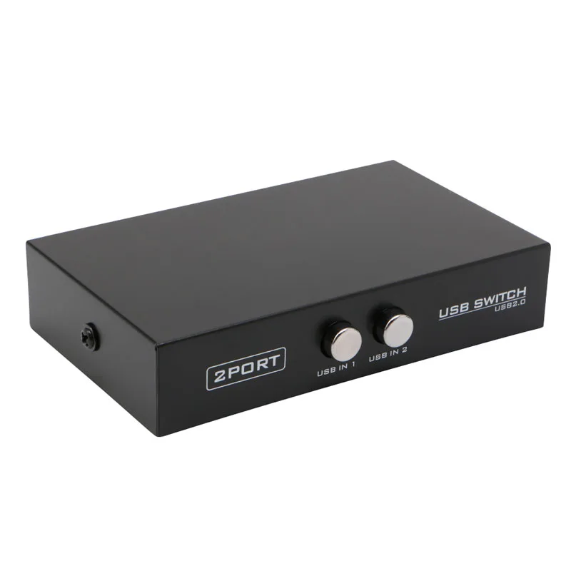 2 puertos USB 2,0 caja adaptadora de interruptor de dispositivo compartido para impresora de escáner PC R9JA
