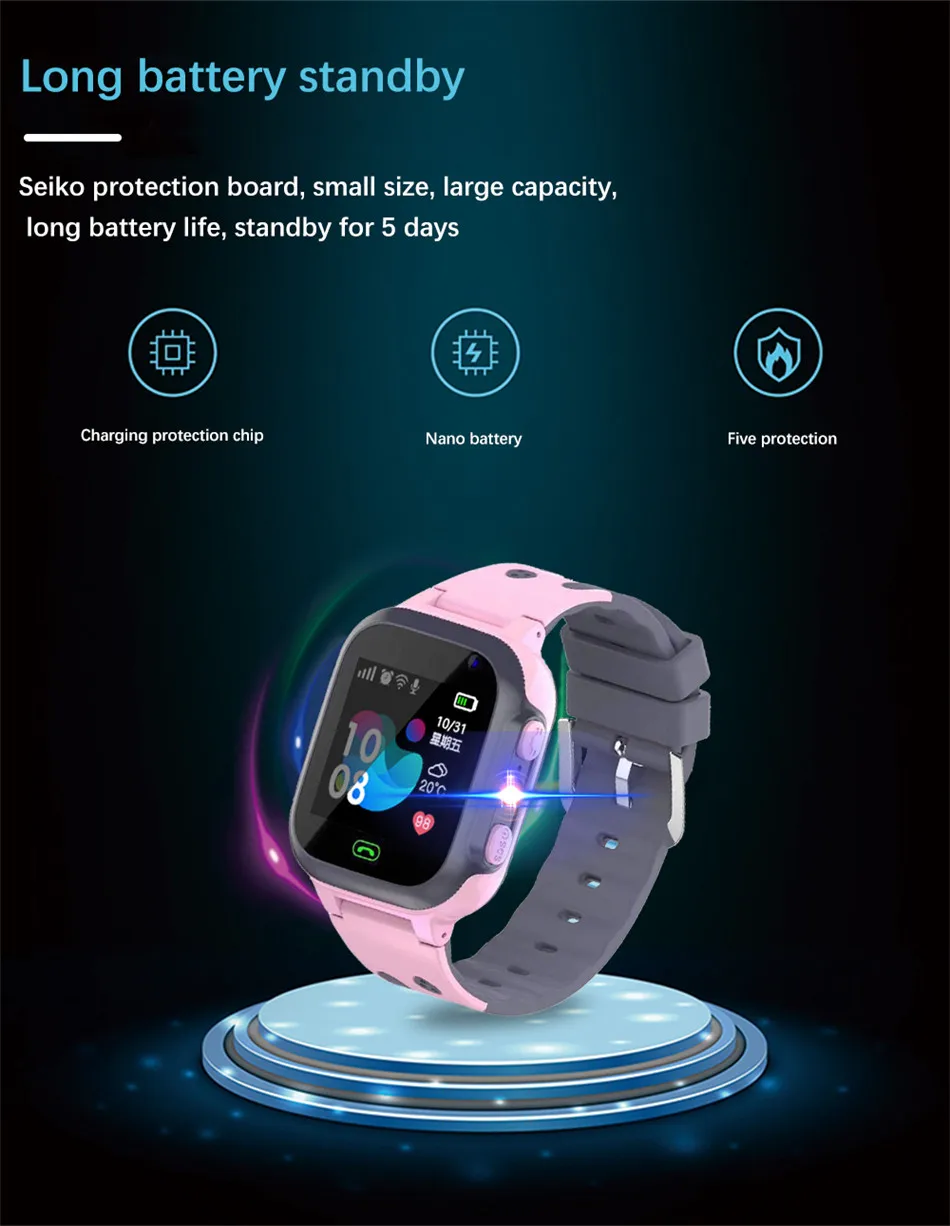 Модные детские smart watch фунтов smartwatch Детские часы Дети sos-вызов локализации трекер противодействие монитор подарок для ребенка